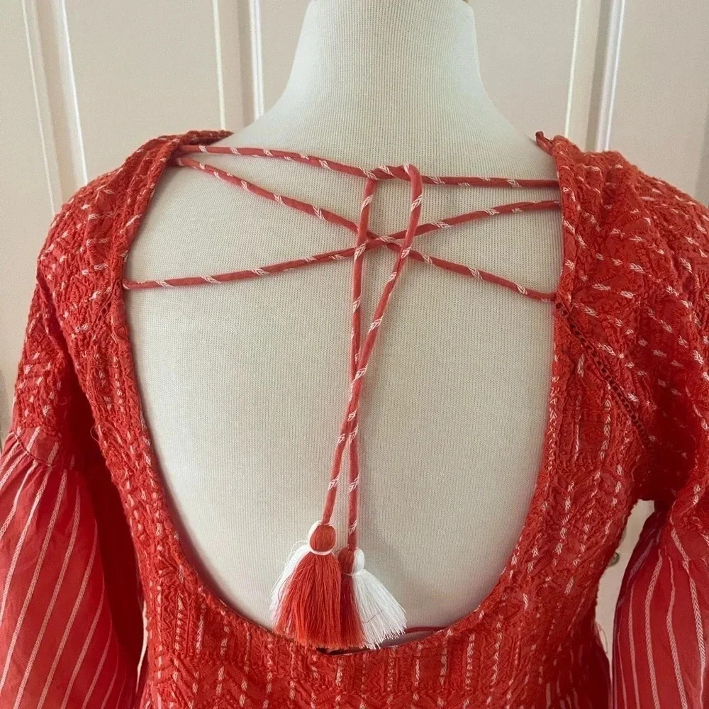 Free People Lola Capri/ Tunic dress-Red-XS - Picture 4 of 11